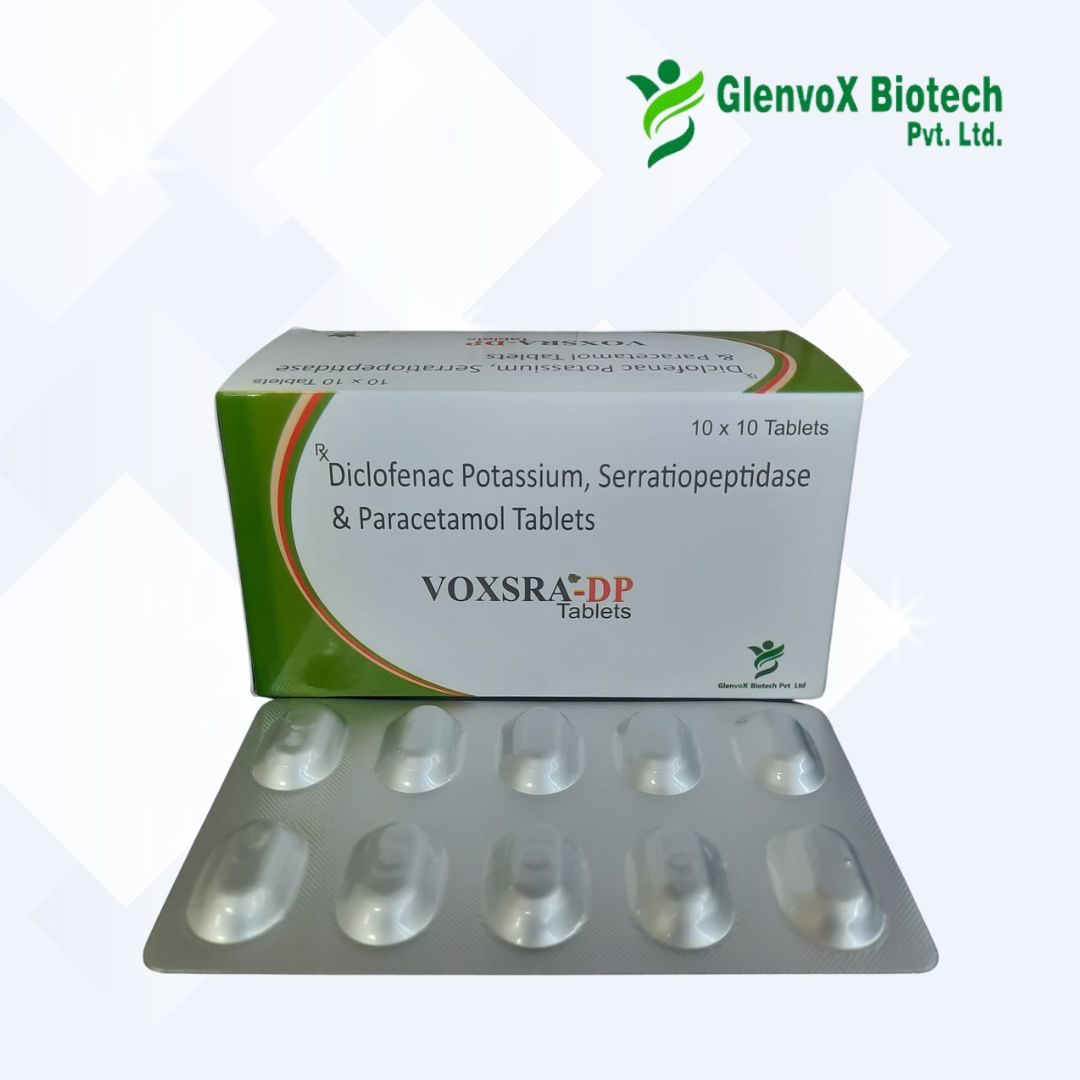 Diclofenac Potassium, Serratiopeptidase & Paracetamol Tablets